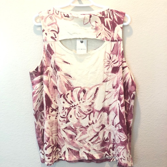 Lucky brand women xl tank top cream pink NWT - Picture 2 of 6